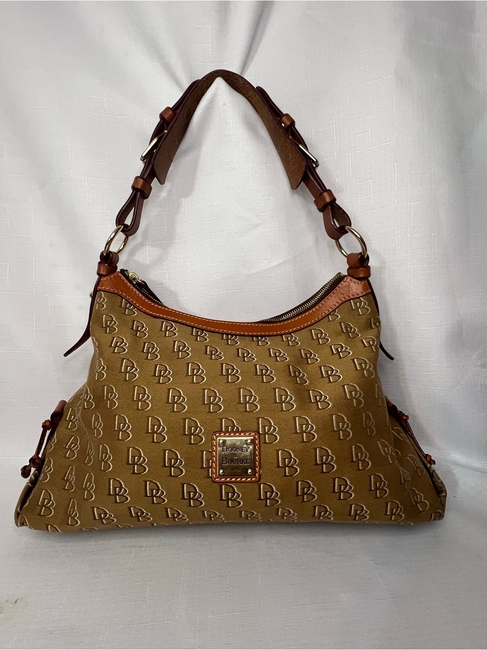 Dooney & Bourke Tan Brown Monogram Shoulder Bag